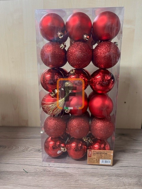 Palline per Albero di Natale, rosse, 5 cm, conf. 36 pz in scatola